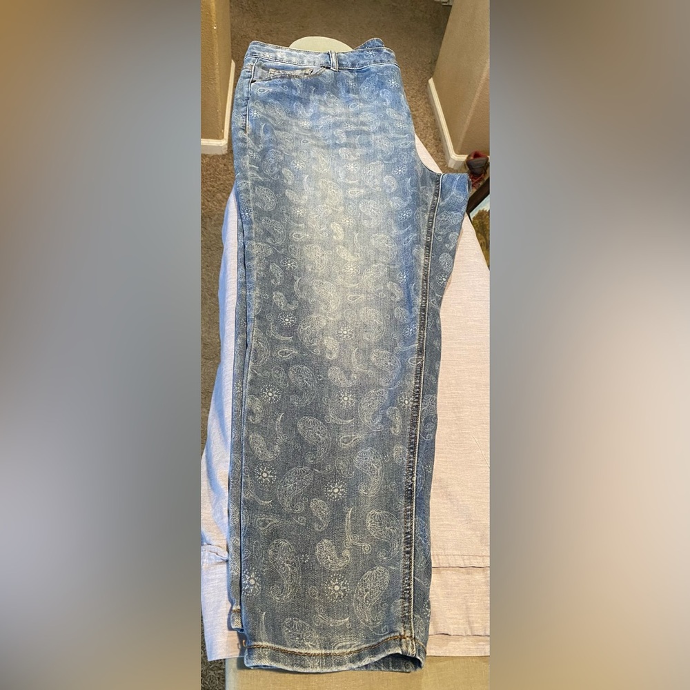 Westport Paisley Ombre' Stretch Signature Fit Ankle Jeans Size 20 Women's